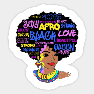 Dashiki Melanin Afro Woman Sticker